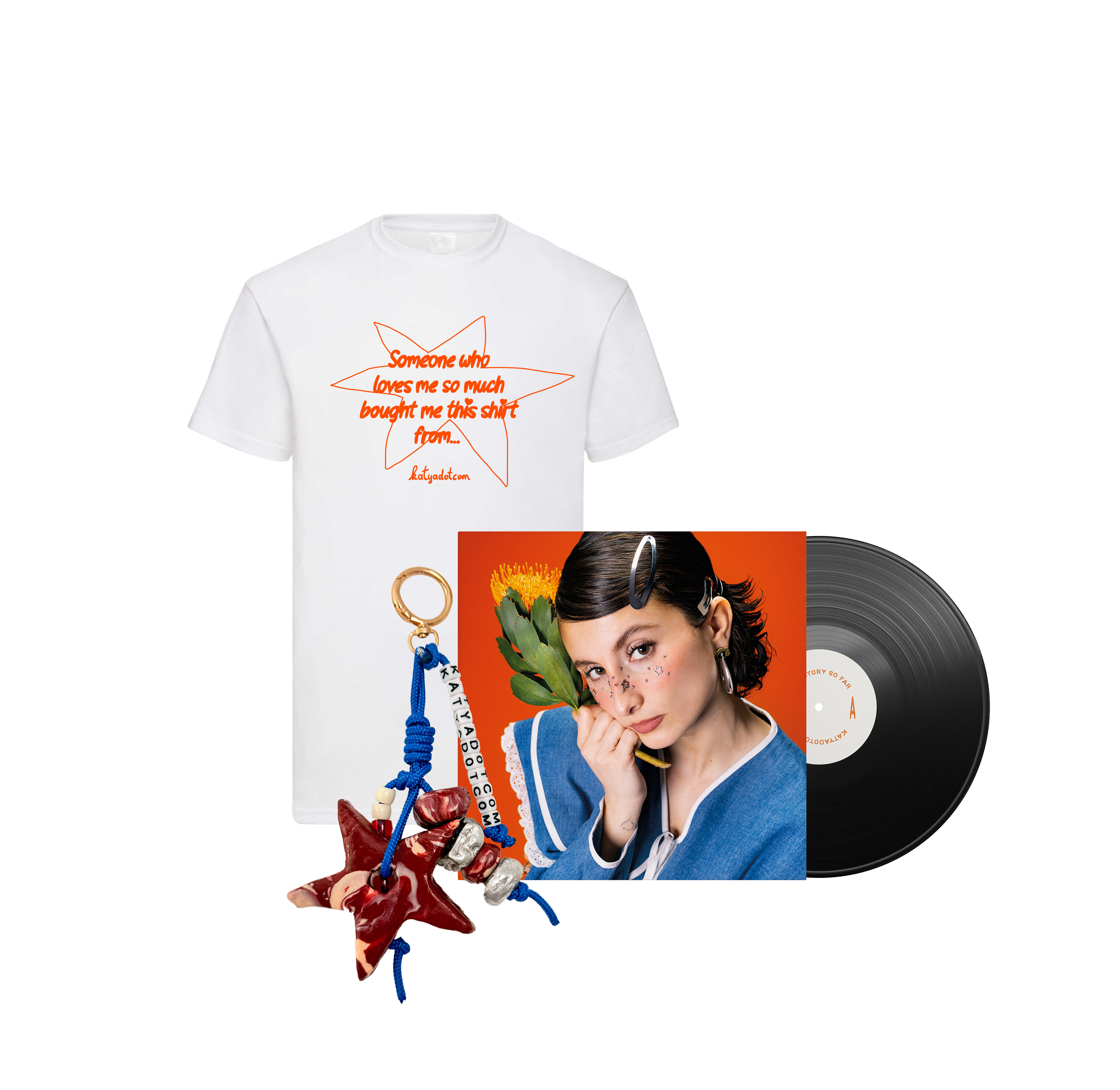 the story so far – Vinyl + T-Shirt + Charm